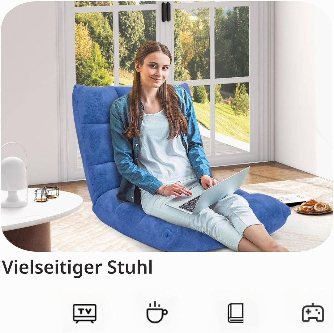 LIFEZEAL Bodenstuhl gepolstert, Bodensessel Bodensofa mit Verstellbarer Rückenlehne, Meditationsstuh