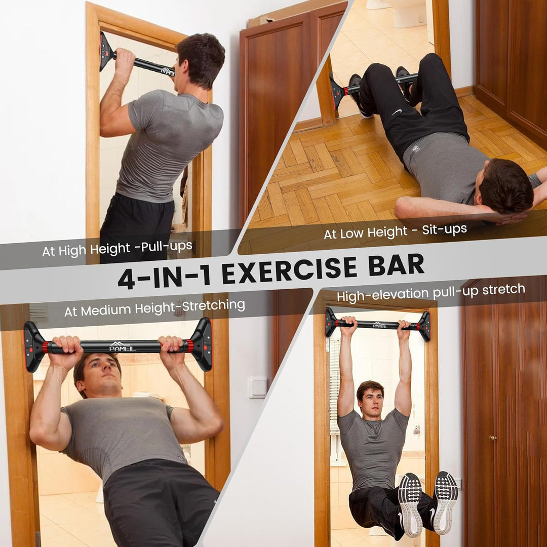 Klimmzugstange Türrahmen, Pull Up Bar Tragkraft bis 200 Kg, Reckstange Ohne Schrauben 75-94cm Auszie