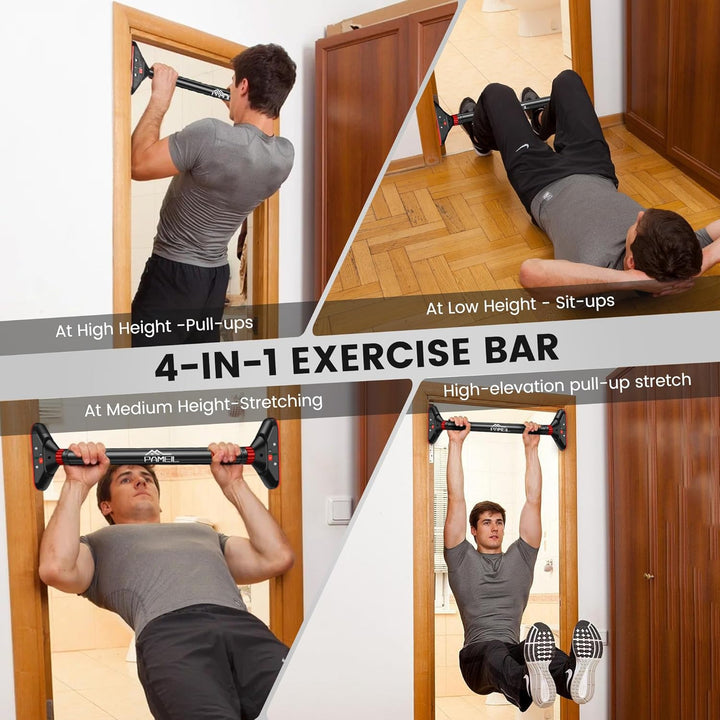Klimmzugstange Türrahmen, Pull Up Bar Tragkraft bis 200 Kg, Reckstange Ohne Schrauben 75-94cm Auszie