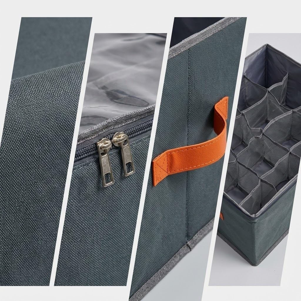 Schuhorganizer Set aus 2 Boxen, je mit 12 Fächern für bis zu 12 Paar Schuhe - Stabile Schuhaufbewahr