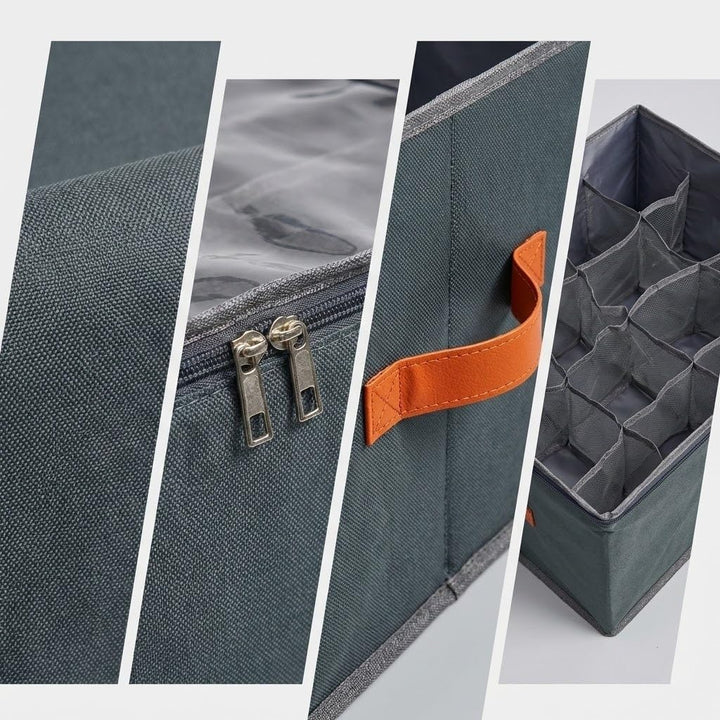 Schuhorganizer Set aus 2 Boxen, je mit 12 Fächern für bis zu 12 Paar Schuhe - Stabile Schuhaufbewahr