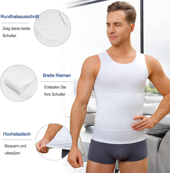 Gotoly Herren Unterhemden Shapewear Workout Tank Tops Kompressionsshirt Muskelshirt Abnehmen Body Sh