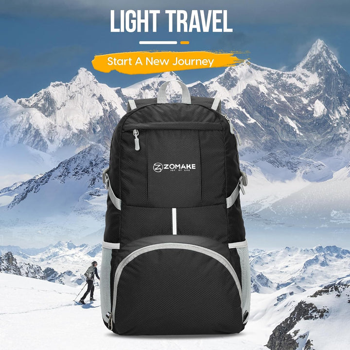 ZOMAKE 35 L Leicht Faltbarer Rucksack Packbare Backpacks, Kleiner Rucksäcke Wanderrucksack Wasserdic