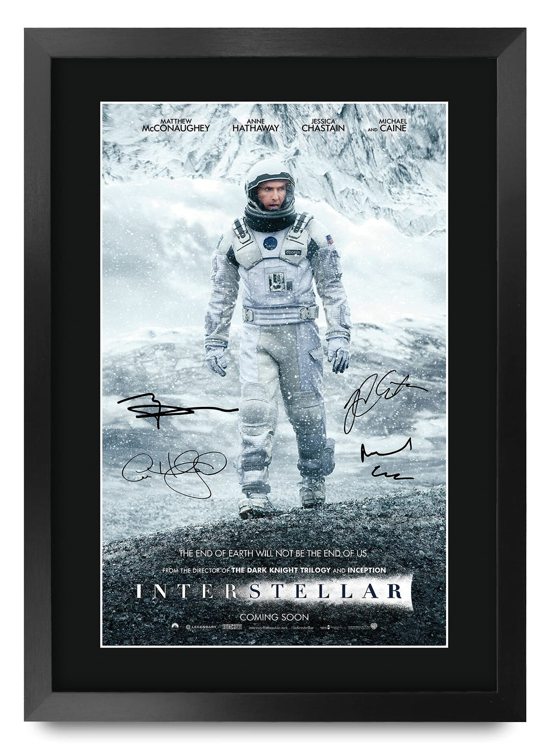 HWC Trading FR A3 Interstellar Matthew McConaughey, Anne Hathaway Geschenke Geduckter Poster Signier