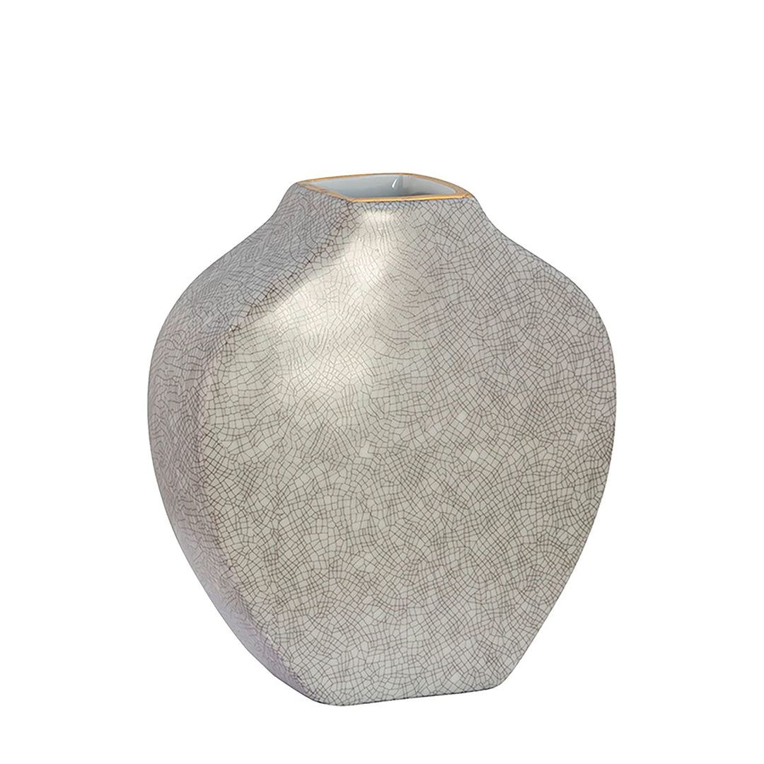 Fink Minta Vase aus Porzellan in der Farbe Gold-Grau, Masse: 6cm x 15cm x 18cm, 127106