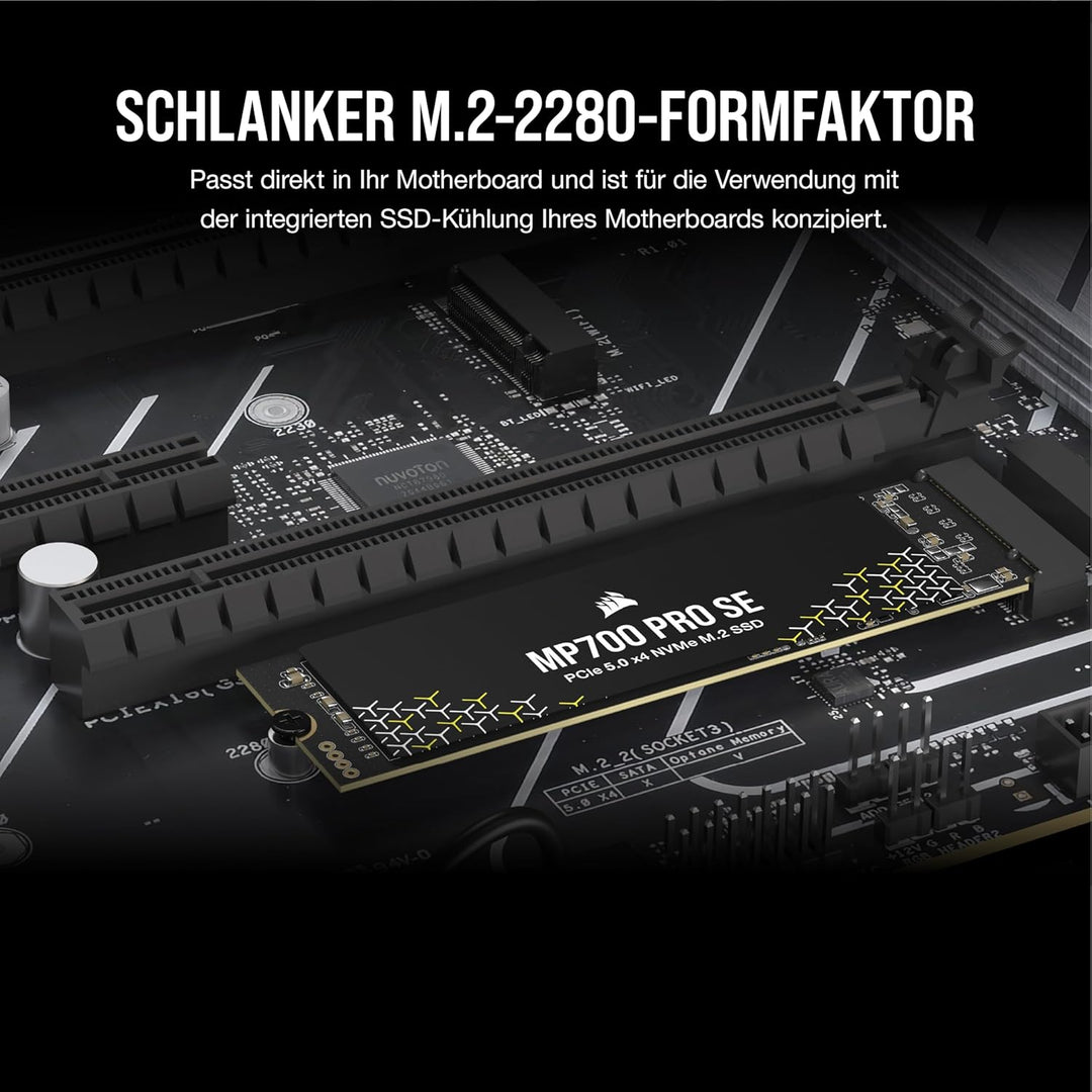 Corsair MP700 PRO SE 4 TB M.2 PCIe Gen5 x4 NVMe 2.0 SSD – M.2 2280 – Bis zu 14.000 MB/s Sequenzielle