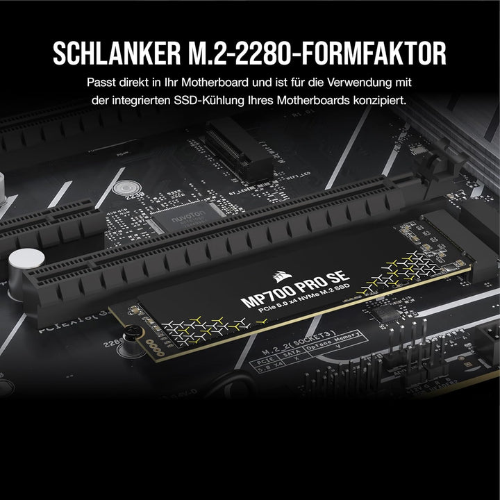 Corsair MP700 PRO SE 4 TB M.2 PCIe Gen5 x4 NVMe 2.0 SSD – M.2 2280 – Bis zu 14.000 MB/s Sequenzielle