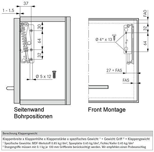 1 Paar Grass Kinvaro Klappenbeschlag T-57 links/rechts Klappenlift von SO-TECH®