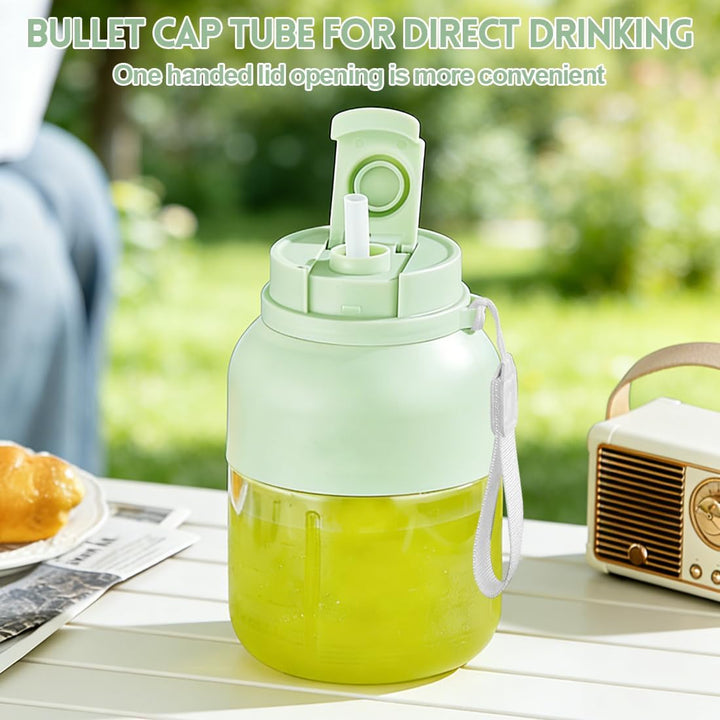 Tragbarer Mixer, 1300 ml Fresh Juice Mixer Flasche, Smoothie Maker to Go, Blender Bottle mit Auslauf