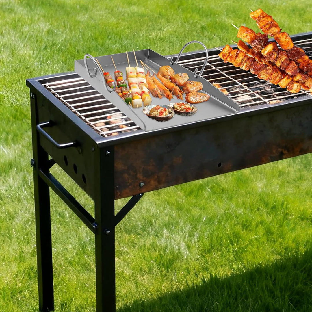Plancha Grillplatte |Grillplatte aus Edelstahl | 338°C hitzebeständig | 40x30cm gross | Mit 2 Spatel