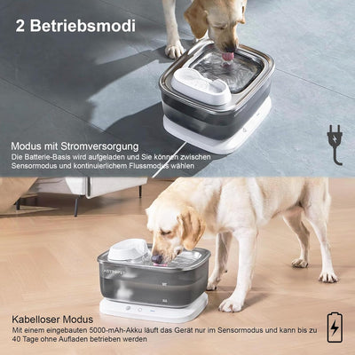 AstroPet 7L Trinkbrunnen für Hunde und Katzen, Ultraleiser, Kabelloser, Automatischer Katzenbrunnen