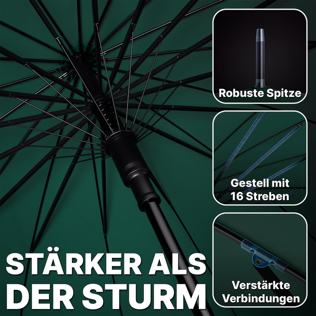 Royal Walk Gross XXL 54 inch Automatik Reise Golf Regenschirm für Damen und Herren Sturmfest Windsic
