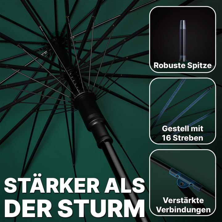 Royal Walk Gross XXL 54 inch Automatik Reise Golf Regenschirm für Damen und Herren Sturmfest Windsic