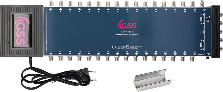 GSS 5/32 Multischalter für 1 Satellit inklusive Aufdrehhilfe - Quattro und Quad LNB geeignet - Regel
