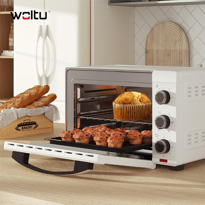 WOLTU Mini Backofen 32 Liter, 1600 Watt Toasterofen | Pizzaofen | Herausnehmbares Krümelblech mit Ti