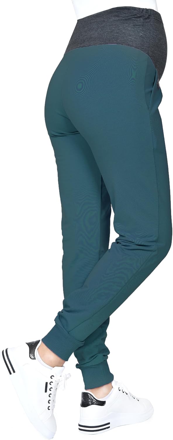 MijaCulture Casual Schwangerschaftshose Umstandshose mit Bauch-Panel Coco M003, S Grün