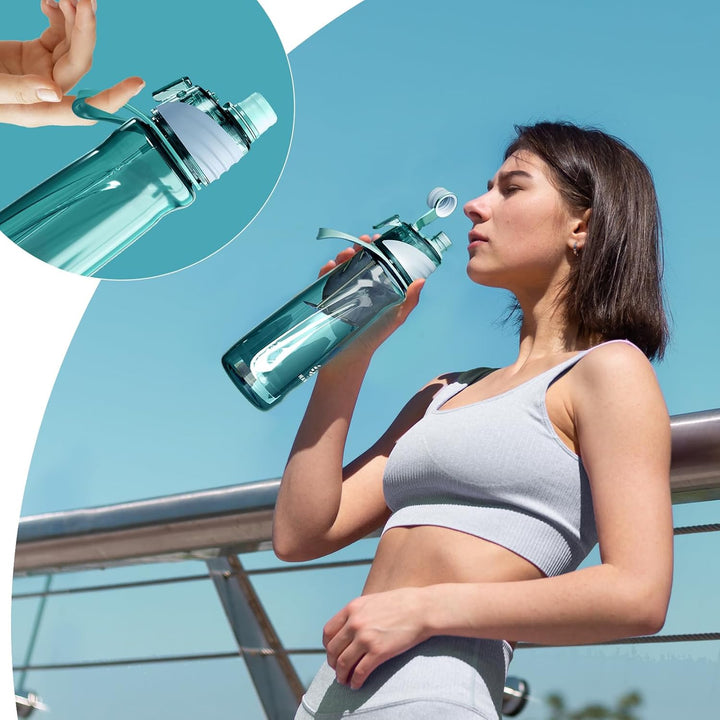 650ml Trinkflasche mit Sprühfunktion Nebel Sport Wasserflasche Auslaufsicherer Flasche für Jungen un