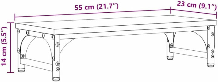 vidaXL Monitor Halterung Altholz 55 x 23 x 14 cm Holzwerkstoff, Heim-Büro, minimalistischer Monitors