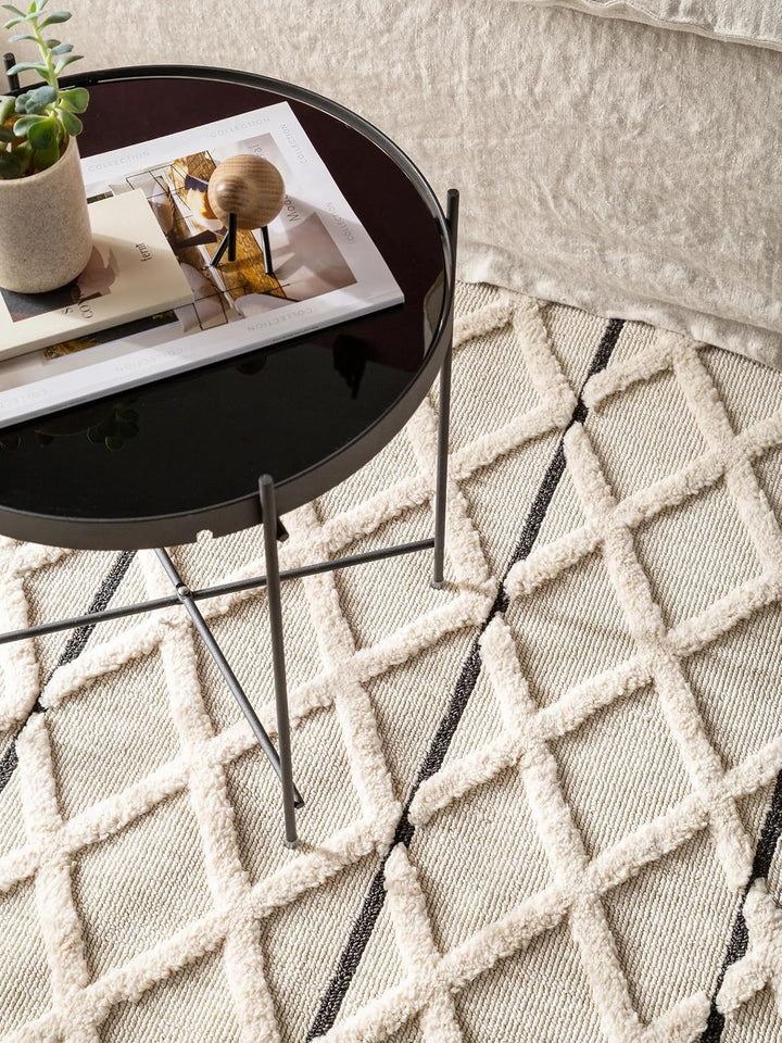 benuta TRENDS Kurzflor Teppich OYO Cream 80x150 cm - Moderner Teppich für Wohnzimmer 80 cm x 150 cm