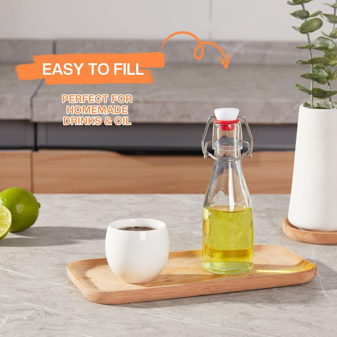 Glasflaschen 150ml mit Bügelverschluss, 10 Stück Kleine Flaschen Zum Befüllen, Bügelflasche zum Befü