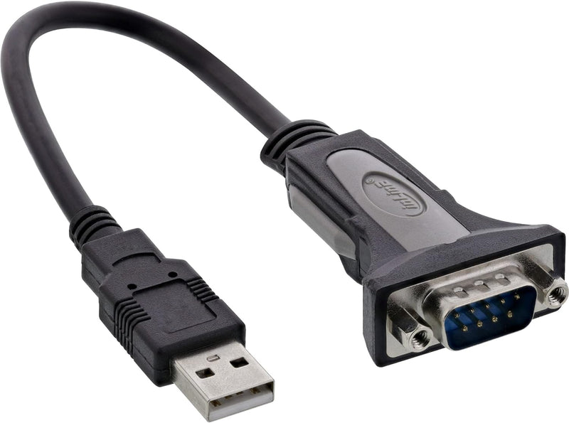 InLine 33306I USB 2.0 zu Seriell Adapterkabel, USB A an 9pol Sub D Stecker, 0,25m