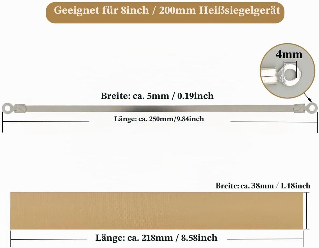 SEELAUGH 10 Stück Heisssiegelgerät Folienschweissgerät Ersatzteile(5mm breit), für die Meisten Manue
