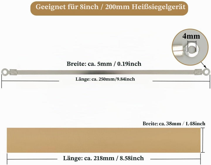 SEELAUGH 10 Stück Heisssiegelgerät Folienschweissgerät Ersatzteile(5mm breit), für die Meisten Manue