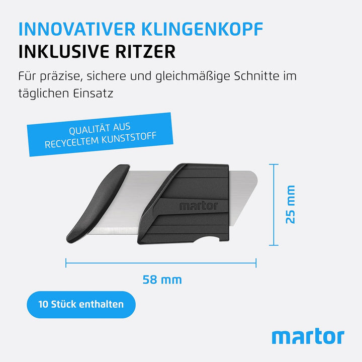 MARTOR 10 x Ersatzklingen für Sicherheitsmesser/Cuttermesser SECUMAX 370 10x Klingen, 10x Klingen