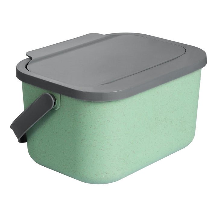 Biomülleimer Küche 4,5L Komposteimer, Küchen Mülleimer, Grün/Grau mit Deckel, Bio für Obst und Gemüs