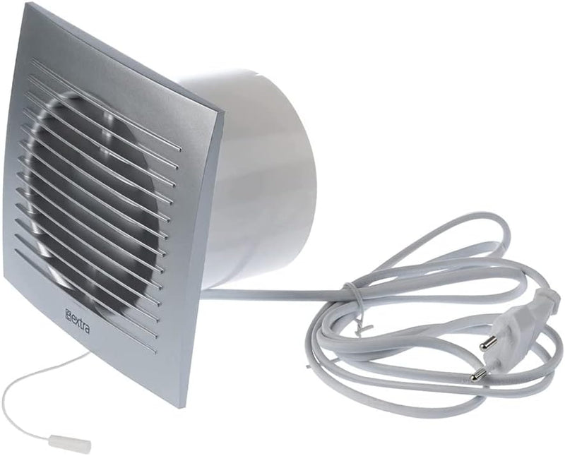 EUROPLAST Ø 100mm Wandventilator Lüfter Abluft Kabel Schalter Ventilator Küche WC Bad - Kunststoff -