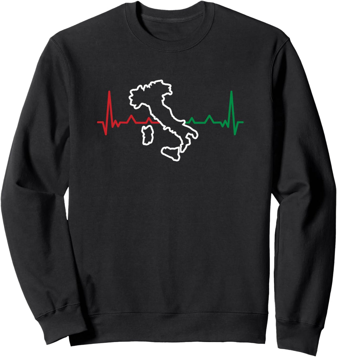 Italia Herzschlag Italienische Flagge Umriss Italien Sweatshirt