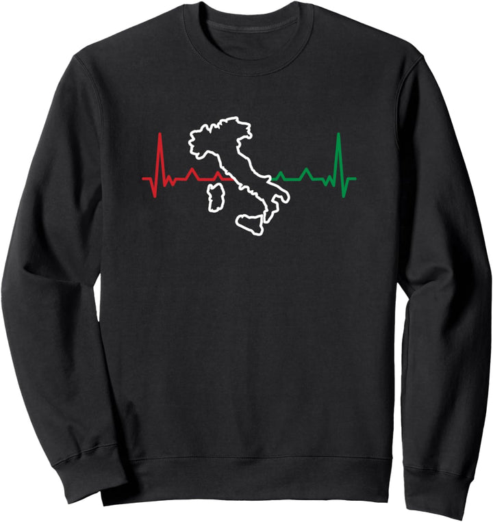 Italia Herzschlag Italienische Flagge Umriss Italien Sweatshirt