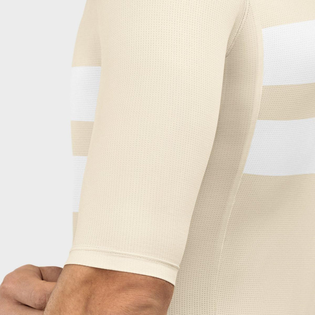 SIROKO M3 Radtrikot Herren Kurzarm Ultraleicht Aerodynamische Fahrradbekleidung S Beige/Weiss, S Bei