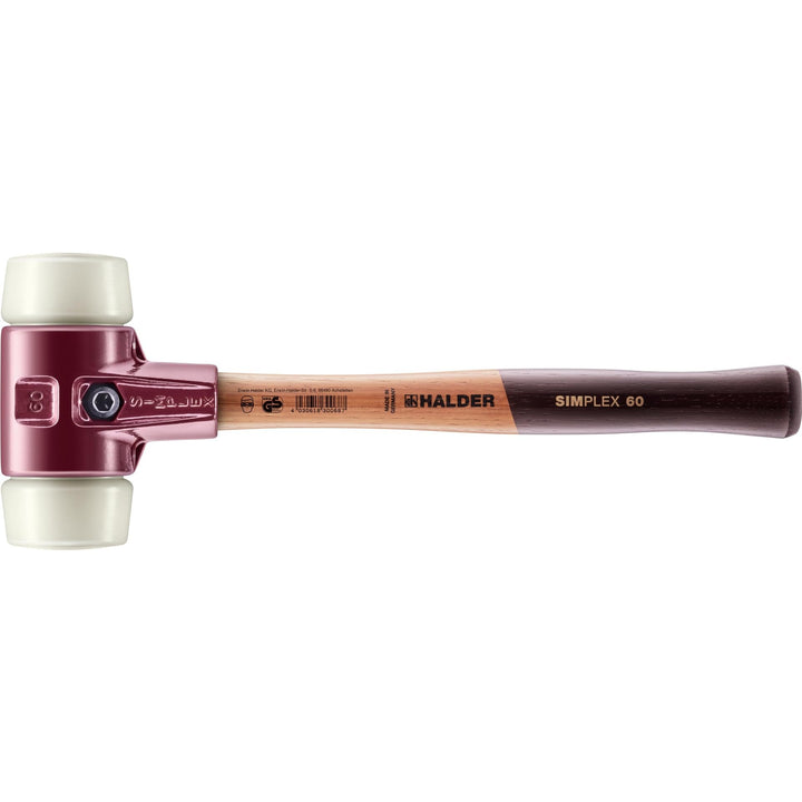 SIMPLEX-Schonhammer, Nylon; mit Tempergussgehäuse und hochwertigem Holzstiel | D=60 mm | 3008.060 Ø=