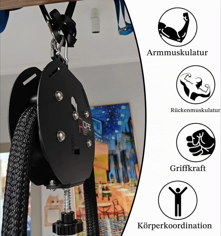 Endless Rope Trainer, Riemenscheiben-System mit einstellbarem Widerstand, für Muskelausdauertraining
