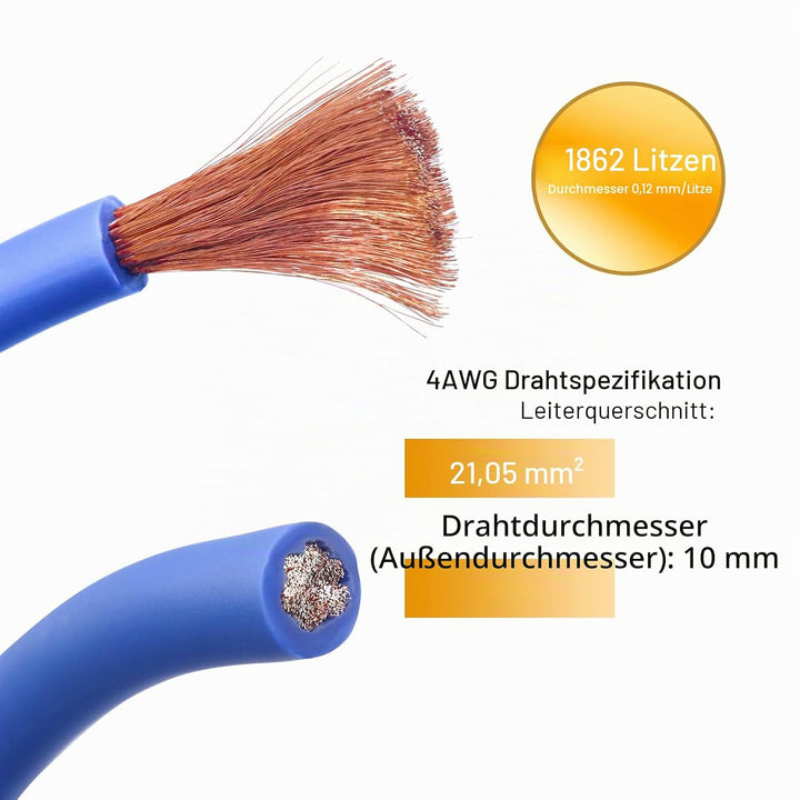 RECOIL RCK44 True 4 Gauge 4 Kanal CCA Verstärker Verkabelungs-Sets mit OFC Cinch-Kabel