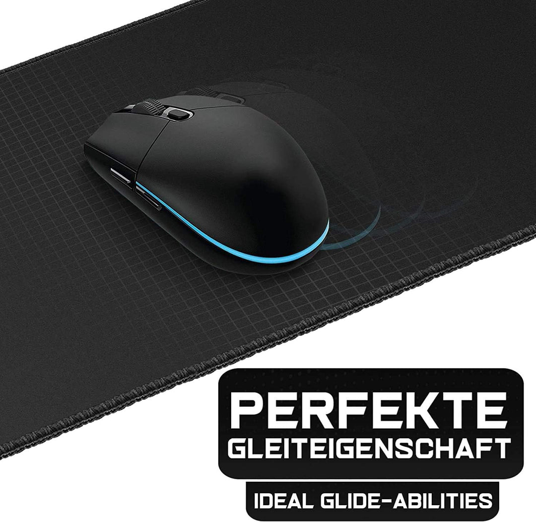Sidorenko Gaming Mauspad XXL Grau - Grosses Mousepad 350x260 mm - rutschfeste Schreibtischunterlage