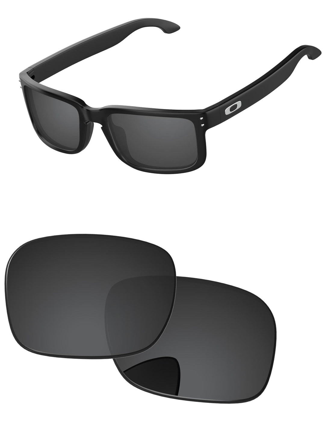 PapaViva Ersatzlinsen für for Oakley Holbrook OO9102 Pro+ Black Grey Polarisiert, Einfarbig Schwarz