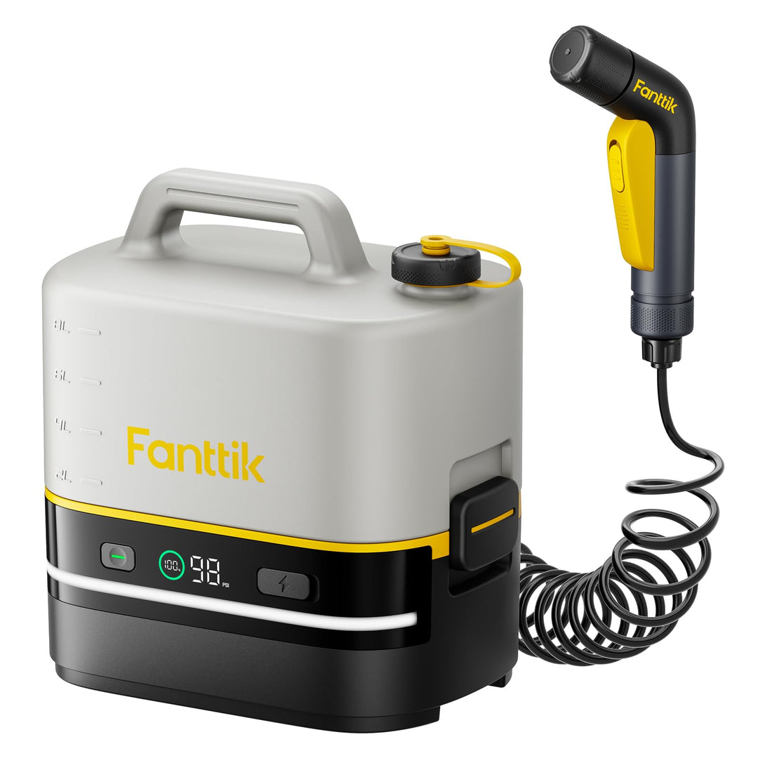 Fanttik NB10 Nano tragbarer Akku-Drucksprüher, 2,1-Gallonen-Tank, 72-98 PSI, HD-LED-Display, 4000mAh