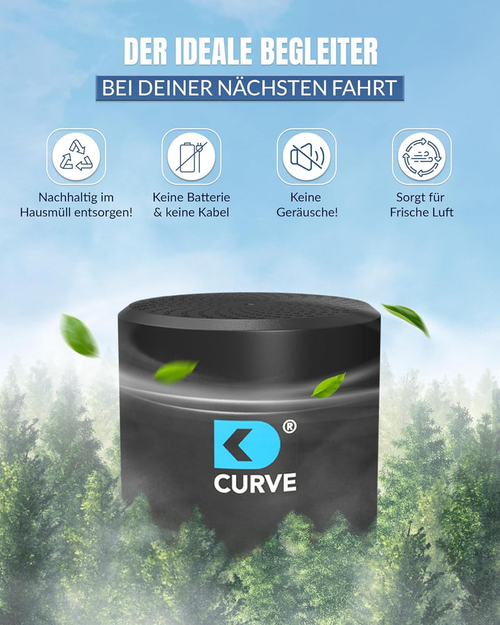 CURVE - Innovativer Luftreiniger mit Granulat - Entfernt 99% Keime und Gerüche - Für Auto, KFZ, LKW,