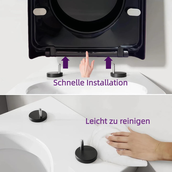 Toilettendeckel mit Absenkautomatik,wc sitz d form,Quick Release Funktion für einfache Montage & Rei