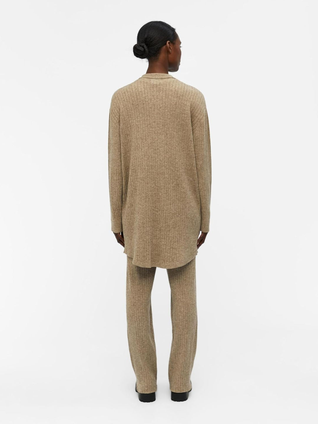 Object Damen Objnoelle Meza Knit Shirt Noos Strickjacke, Fossil