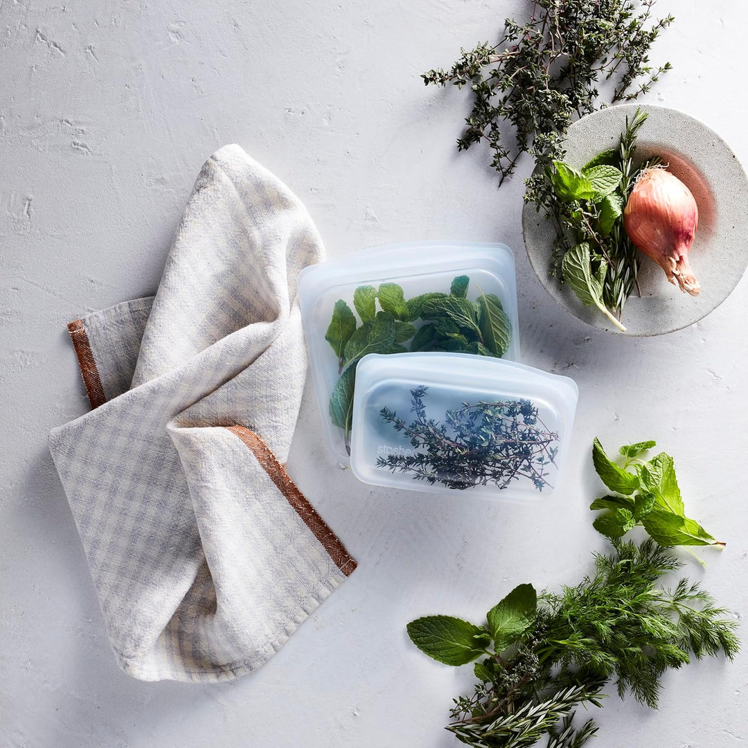 Stasher Bag Premium Silikonbeutel wiederverwendbar für Lebensmittel, Aqua, Dauerhaft, Backofen, spül