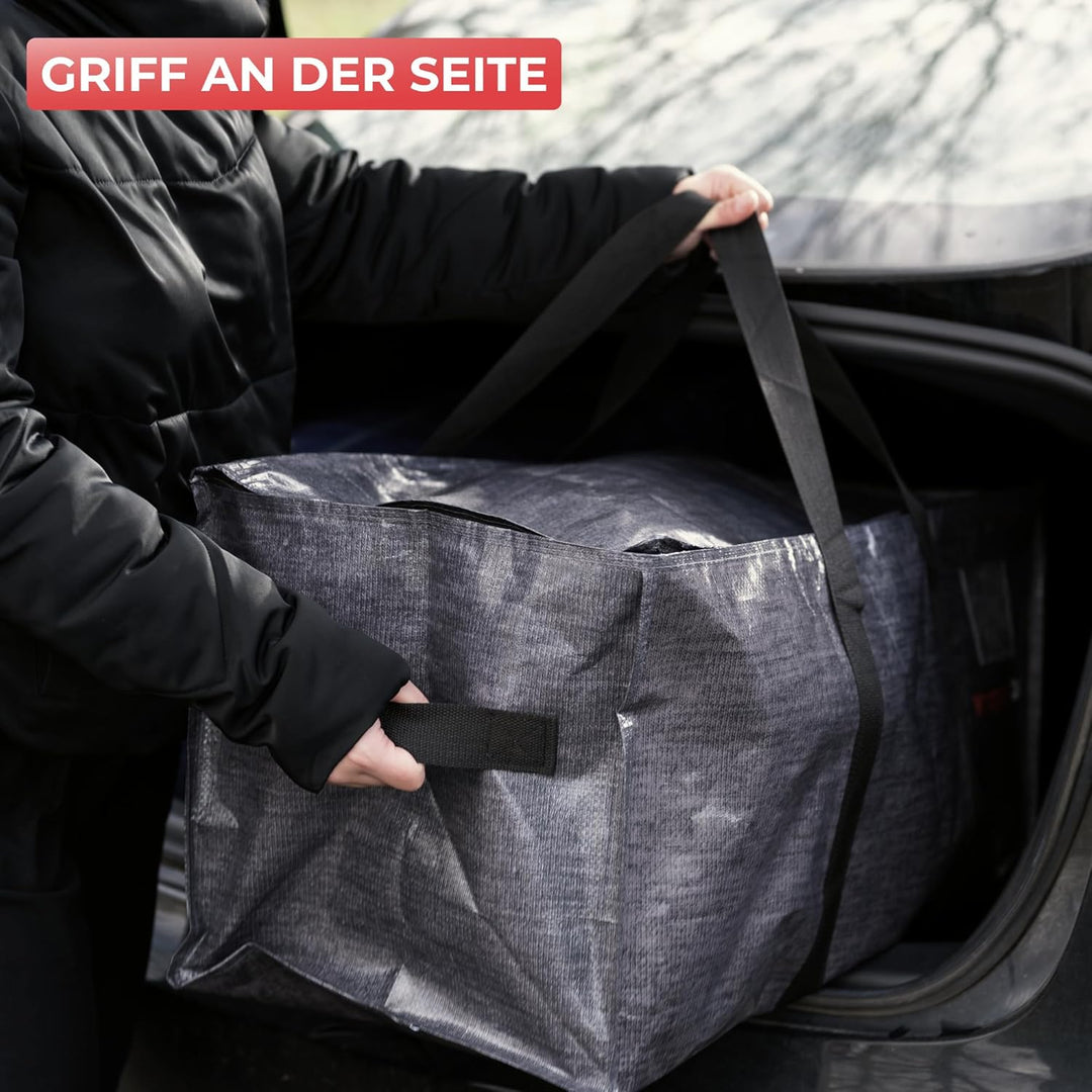 WRAPPYBAG im 6er Pack Grosse Kunststoff-Aufbewahrungstaschen – XXL-Taschen für Umzug &amp; Reise – Stabi