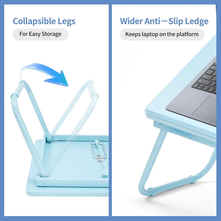Klappbarer Laptoptisch Höhenverstellbar Lapdesk Notebooktisch mit Neigung Getränkehalter Laptop Tisc