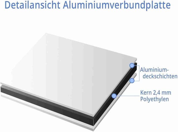 Kleberio® Warn Schild 60 x 40 cm - Vorsicht! Bissiger Hund Betreten auf eigene Gefahr - stabile Alum