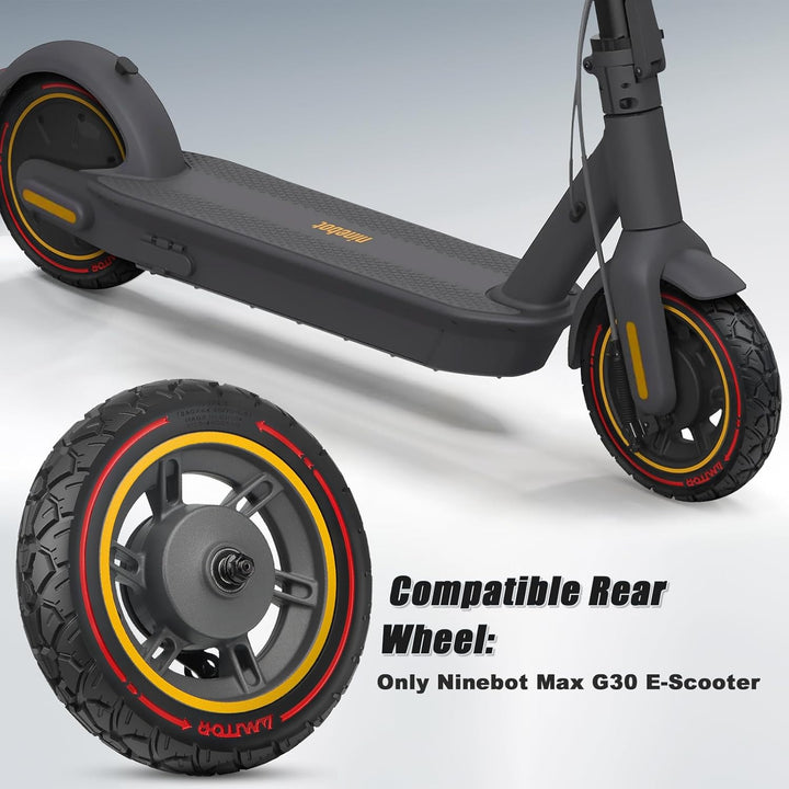 für Ninebot MAX G30 Vorderrad Komplettrad mit 60/70-6.5 Reifen Vollgummi, All-in-One 10x2.50-6.5 Vol