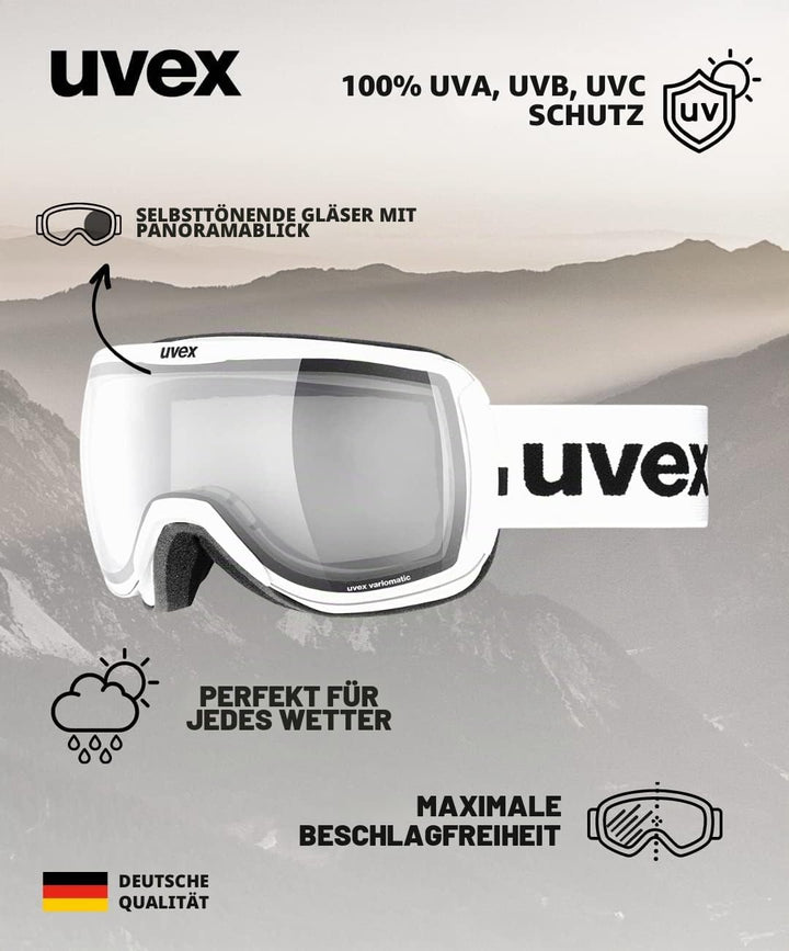 uvex Unisex Downhill 2100 Vp X Skibrille (1er Pack) Einheitsgrösse white/vario-pola, Einheitsgrösse