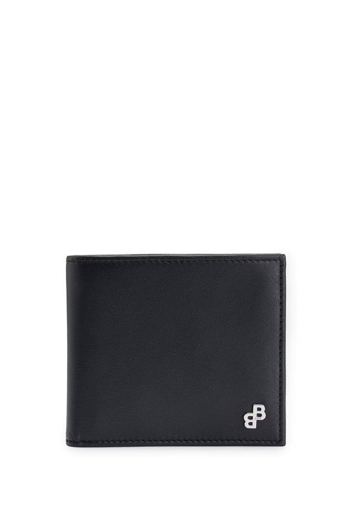 BOSS Herren Bradley 4CC Geldbörse aus Leder mit Monogramm-Detail und Münzfach Schwarz Stck