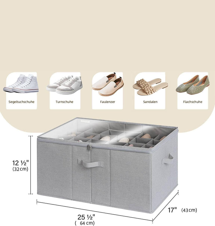 StorageWorks Schuh Organizer für Schrank, extragrosse Schuhaufbewahrungsbox für bis zu 24 Paar, plat